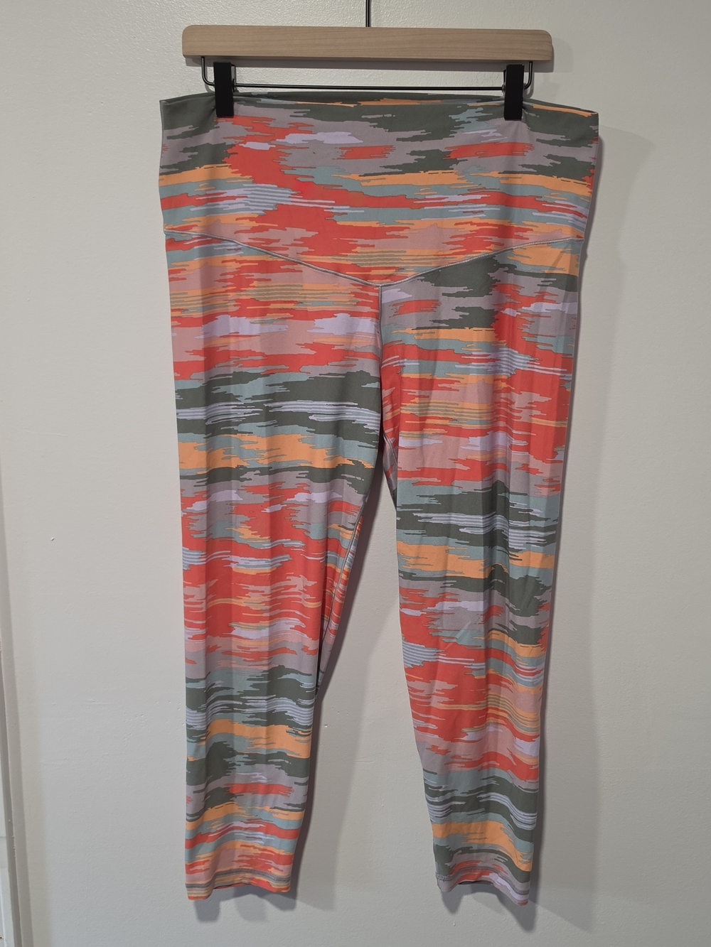 aerie Chill Play Move Multi-Color Abstract Print Leggings Womens Size XXL